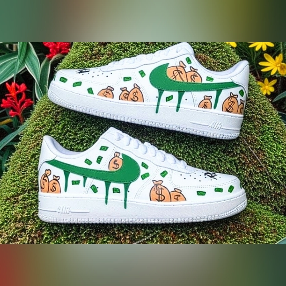 Nike Air Force 1 '07 Custom “Money Stacks” – Hand Painted – Limited Edition - Picture 2 of 5